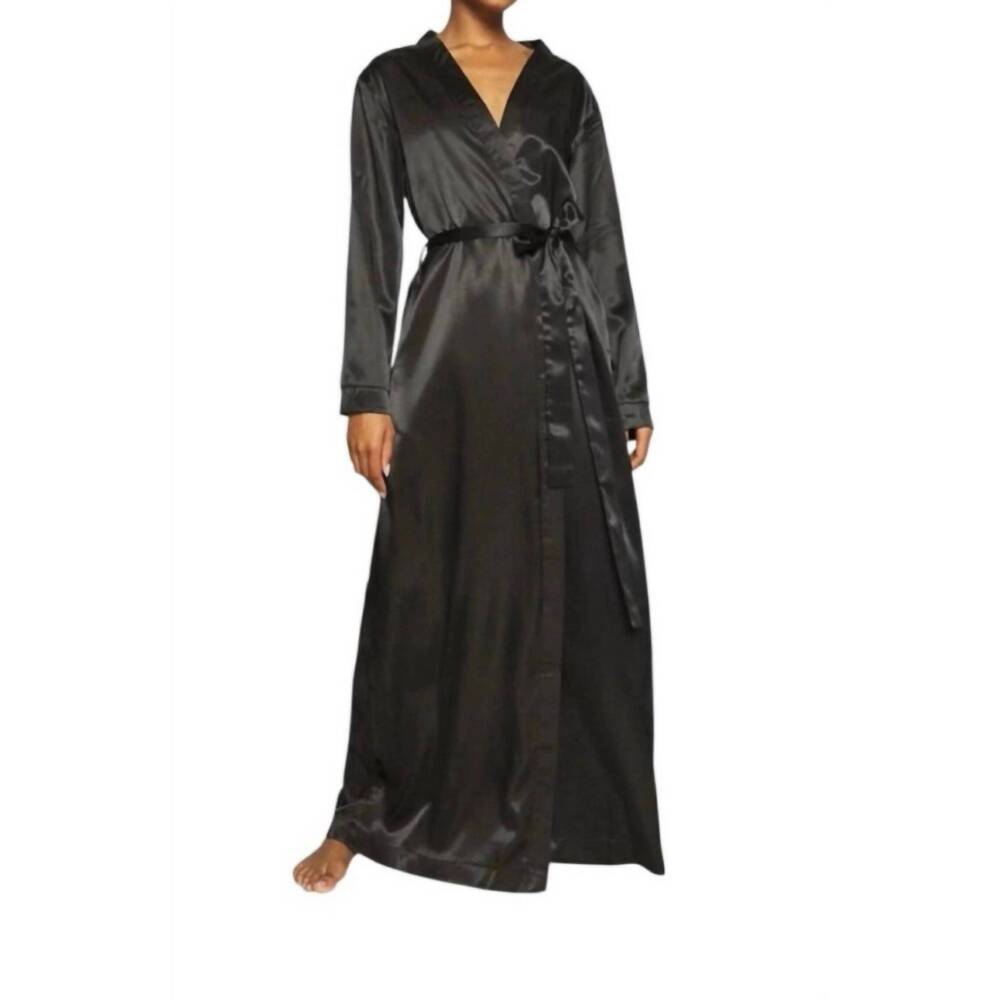 NEW OW COLLECTION katrina kimono duster robe in black